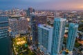 Aerial highrise architecture Edgewater Miami Downtown view Royalty Free Stock Photo
