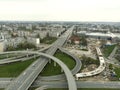 Aerial highway junction. Highway from aerial view. Urban highway and lifestyle concept Royalty Free Stock Photo