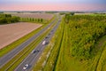 Aerial from the highway A6 near Almere in the Netherlands