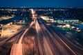 Aerial of Highway Traffic Long Exposure Royalty Free Stock Photo