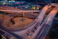 Aerial of Highway Traffic Long Exposure Royalty Free Stock Photo