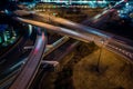 Aerial of Highway Traffic Long Exposure Royalty Free Stock Photo