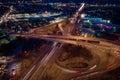 Aerial of Highway Traffic Long Exposure Royalty Free Stock Photo