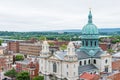 Aerial of Historic downtown Harrisburg, Pennsylvania next to the Royalty Free Stock Photo