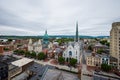 Aerial of Historic downtown Harrisburg, Pennsylvania next to the Royalty Free Stock Photo