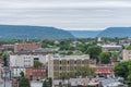 Aerial of Historic downtown Harrisburg, Pennsylvania next to the Royalty Free Stock Photo