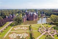 Aerial from historical castle De Haar near Utrecht in the Netherlands