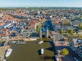 Aerial from the historical city Sneek in the Netherlands Royalty Free Stock Photo