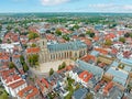 Aerial from the historical town Deventer in the Netherlands