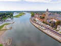 Aerial from the historical town Deventer in the Netherlands