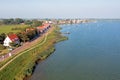 Aerial from the historical village Durgerdam in the Netherlands Royalty Free Stock Photo