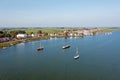 Aerial from the historical village Durgerdam in the Netherlands Royalty Free Stock Photo