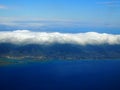 Aerial of Honolulu with clouds hovering above Royalty Free Stock Photo
