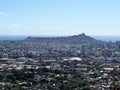 Aerial of  Honolulu, Diamond Head, Waikiki, Buildings, parks, hotels and Condos Royalty Free Stock Photo