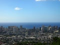 Aerial of Honolulu, Makiki, Waikiki, Buildings, parks, hotels and Condos Royalty Free Stock Photo