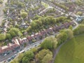Aerial Houses Residential British England Drone Above View Summer Blue Sky Estate Agent