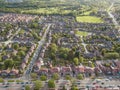 Aerial Houses Residential British England Drone Above View Summer Blue Sky Estate Agent