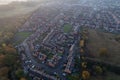 Aerial Houses Residential British England Drone Above View Summer Blue Sky Estate Agent Morning Sunrise House Prices 2022