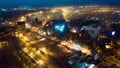 Aerial Hyperlapse Time lapse, Night scene of Industrial power plant