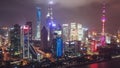 Aerial hyperlapse video of Shanghai at night