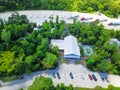 Aerial I-10 highway rest area in Hankamer, Texas, USA Royalty Free Stock Photo