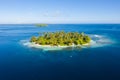 Aerial of Idyllic Tropical Island in Molucca Sea Royalty Free Stock Photo