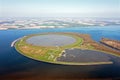 Aerial from the artificial island IJsseloog in the Ketelmeer in the Netherlands