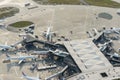 Aerial image Air France Planes at Orly Airport terminals