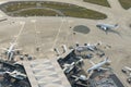 Aerial image Air France Planes at Orly Airport terminals