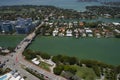 Aerial image of allison Island and the 63rd Street draw bridge Royalty Free Stock Photo