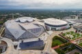 Aerial image Atlanta Georgia Dome and Mercedes Benz Stadium Royalty Free Stock Photo