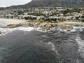 Cape Town Campsbay Beach Aerial with mountain Royalty Free Stock Photo