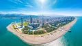 Aerial image of beautiful Batumi made with drone in sunny summer weather