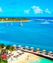 Aerial image of beautiful caribbean resort and beaches