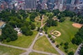 Boston Common park aerial image Royalty Free Stock Photo