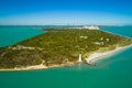 Cape Florida lighthouse aerial drone shot Royalty Free Stock Photo