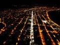 Aerial image captures the stunning night skyline of the city of Tatvan, Bitlis in Turkey