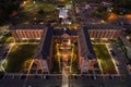 Aerial image college dorm at night Royalty Free Stock Photo