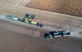 Corn harvest shoot from drone