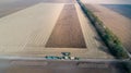 Corn harvest shoot from drone