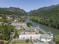 Aerial image of the Cozia Monastery,Valcea county,Romania Royalty Free Stock Photo