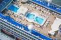 Aerial image of cruise ship in Alaska Royalty Free Stock Photo