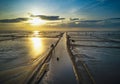 Sunrise over Dong Chau beach, Thai Binh, Vietnam Royalty Free Stock Photo