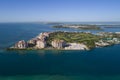 Aerial image of Fisher Island Miami Beach FL, USA Royalty Free Stock Photo