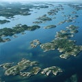 Aerial image of a genuine archipelago. Summer Vacation.