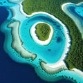 Aerial image of a genuine archipelago of unique atoll Stunning natural landscape