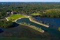 Aerial image of the historical Miami Deering Estate on Biscayne Royalty Free Stock Photo