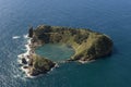 Aerial image of the idyllic islet of Vila Franca do Campo IlhÃÂ©u de Vila Franca