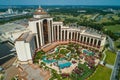 Aerial image of the Lauberge Resort Casino on Lake Charles Louis