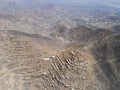 Aerial image of Lima Peru, shanty town in the hills.